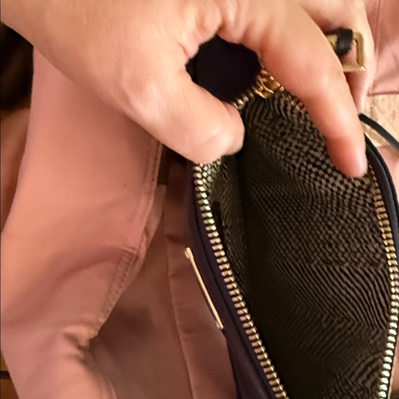 Rebecca Minkoff Navy Leather Crossbody Bag with Gold Chain - Picture 3 of 6